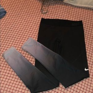 Black/grey Nike workout leggings